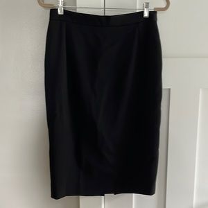 Vintage Claire Paris Made in France Black Wool Pencil Skirt sz 44 FR US 8/10
